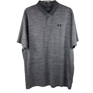 Under Armour "The Performance Polo" Shirt Men's Size XXL Gray Heather Loose Fit